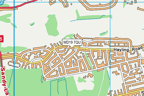 WD19 7QU map - OS VectorMap District (Ordnance Survey)