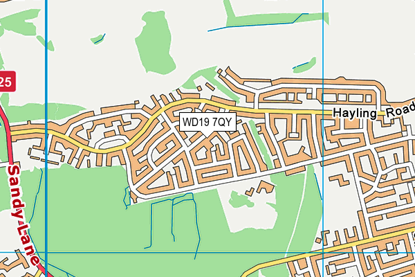 WD19 7QY map - OS VectorMap District (Ordnance Survey)
