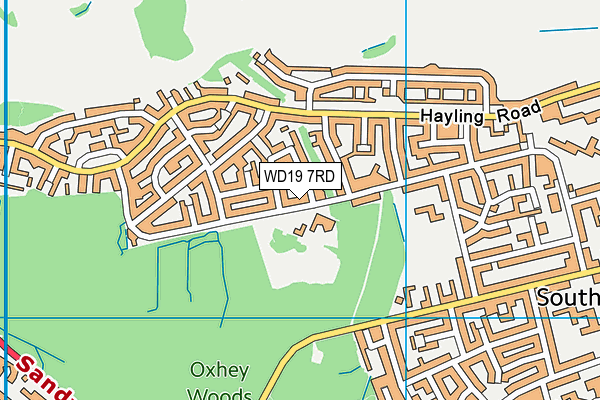WD19 7RD map - OS VectorMap District (Ordnance Survey)