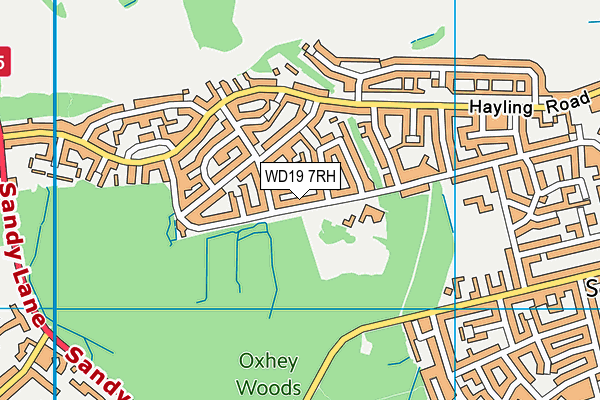WD19 7RH map - OS VectorMap District (Ordnance Survey)