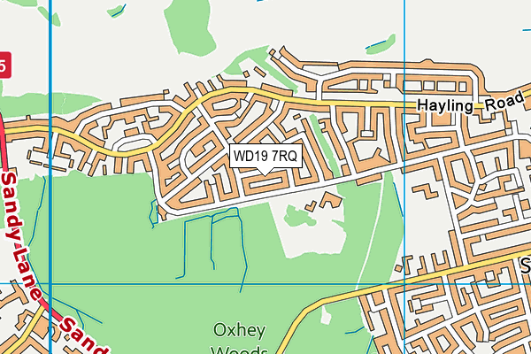 WD19 7RQ map - OS VectorMap District (Ordnance Survey)