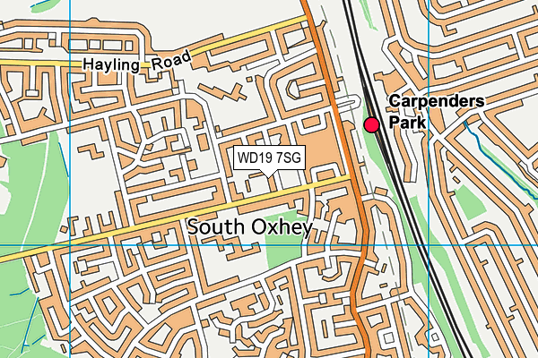 WD19 7SG map - OS VectorMap District (Ordnance Survey)