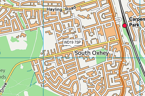 WD19 7SP map - OS VectorMap District (Ordnance Survey)