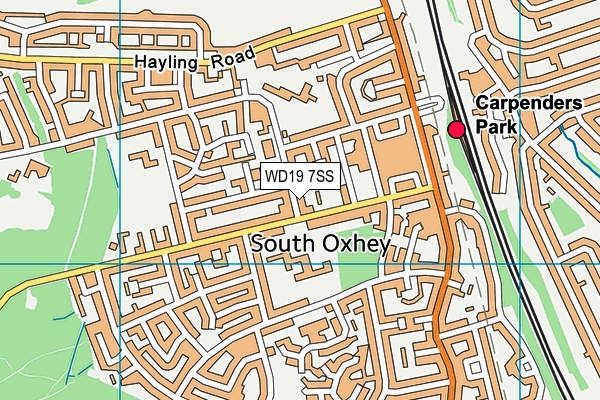 WD19 7SS map - OS VectorMap District (Ordnance Survey)