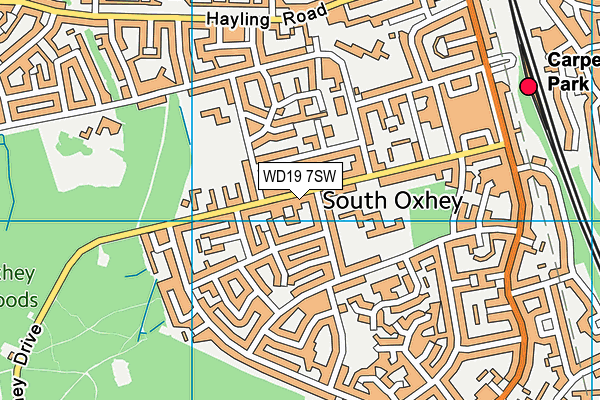 WD19 7SW map - OS VectorMap District (Ordnance Survey)