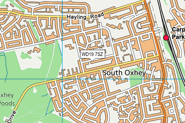 WD19 7SZ map - OS VectorMap District (Ordnance Survey)