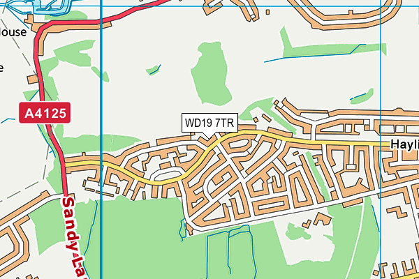 WD19 7TR map - OS VectorMap District (Ordnance Survey)