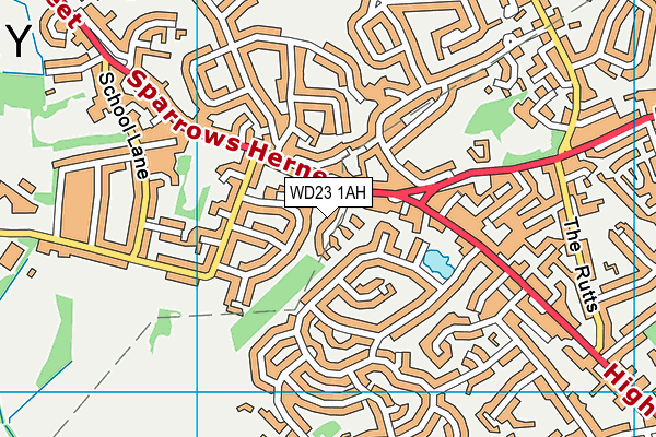 WD23 1AH map - OS VectorMap District (Ordnance Survey)