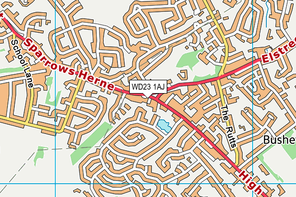 WD23 1AJ map - OS VectorMap District (Ordnance Survey)