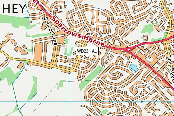 WD23 1AL map - OS VectorMap District (Ordnance Survey)