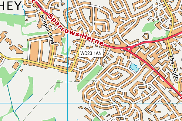 WD23 1AN map - OS VectorMap District (Ordnance Survey)