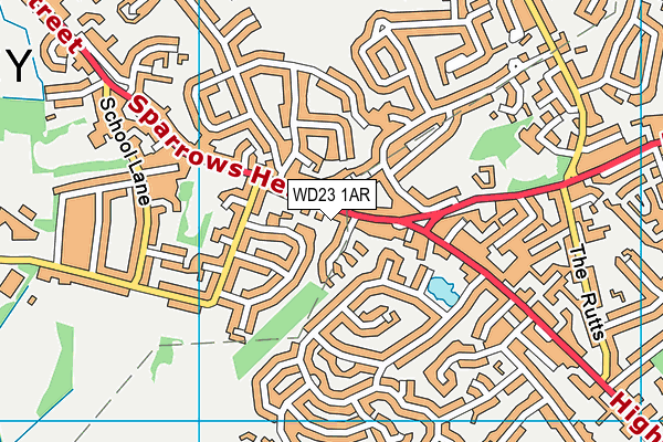 WD23 1AR map - OS VectorMap District (Ordnance Survey)