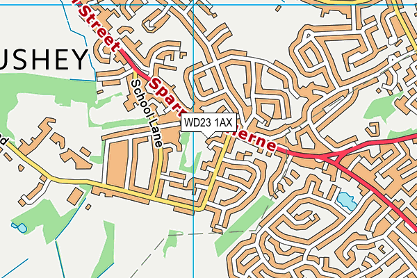 WD23 1AX map - OS VectorMap District (Ordnance Survey)