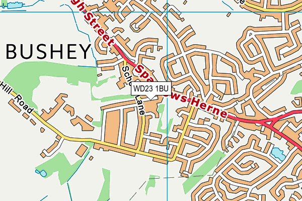WD23 1BU map - OS VectorMap District (Ordnance Survey)