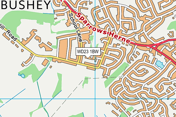 WD23 1BW map - OS VectorMap District (Ordnance Survey)