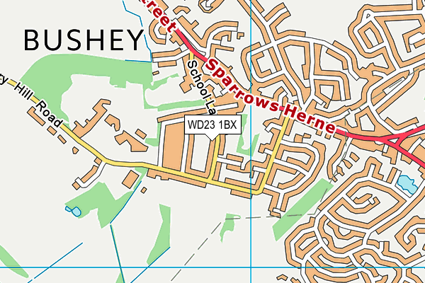 WD23 1BX map - OS VectorMap District (Ordnance Survey)