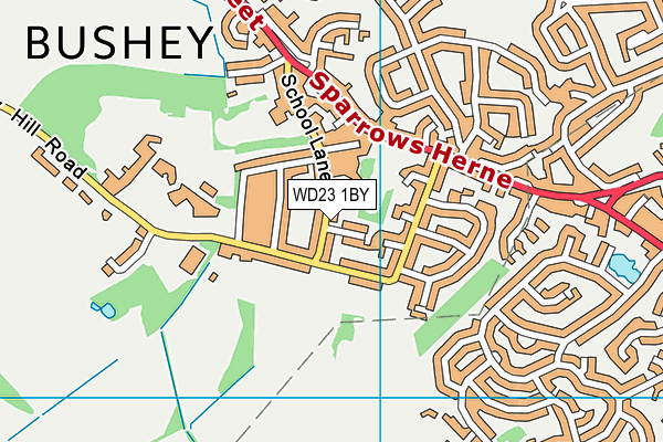 WD23 1BY map - OS VectorMap District (Ordnance Survey)
