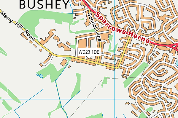 WD23 1DE map - OS VectorMap District (Ordnance Survey)