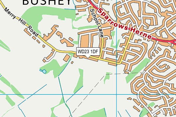 WD23 1DF map - OS VectorMap District (Ordnance Survey)