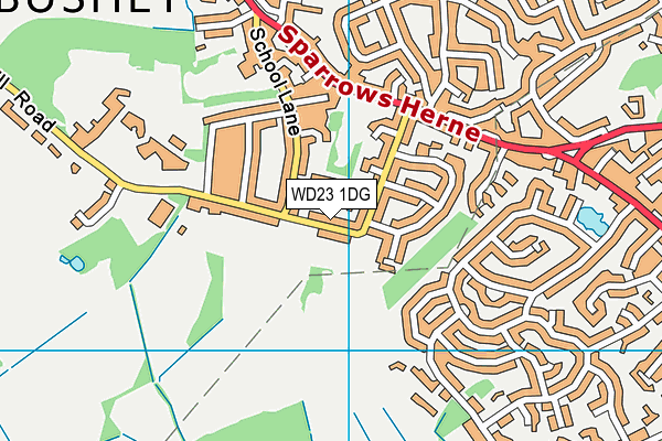 WD23 1DG map - OS VectorMap District (Ordnance Survey)