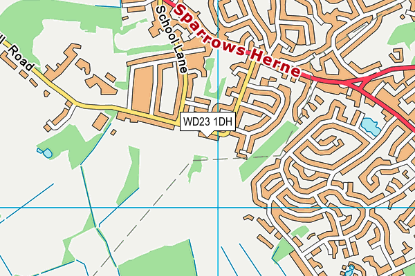 WD23 1DH map - OS VectorMap District (Ordnance Survey)