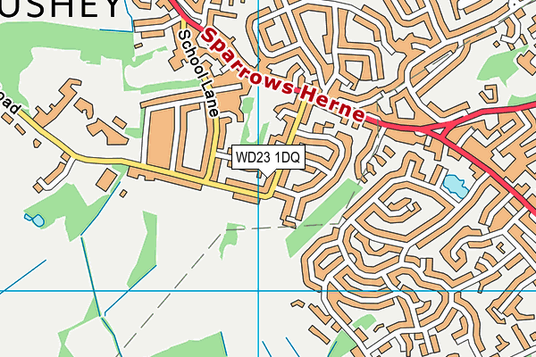 WD23 1DQ map - OS VectorMap District (Ordnance Survey)