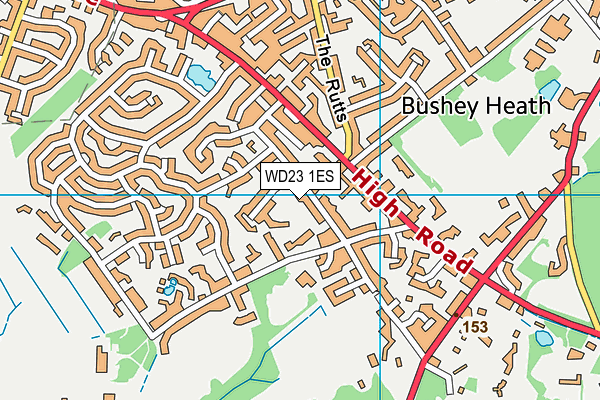 WD23 1ES map - OS VectorMap District (Ordnance Survey)