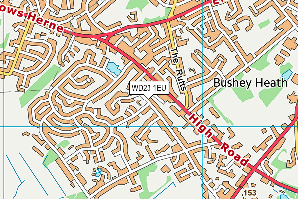 WD23 1EU map - OS VectorMap District (Ordnance Survey)
