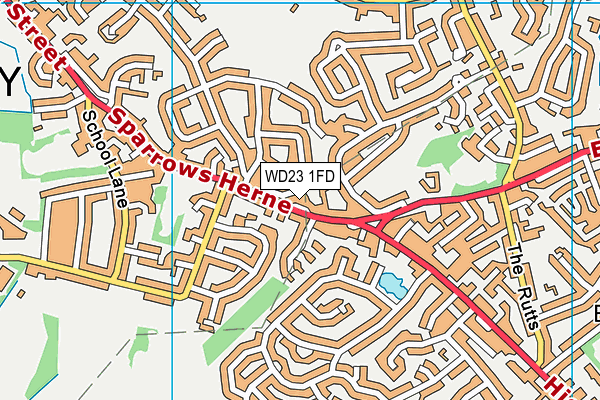 WD23 1FD map - OS VectorMap District (Ordnance Survey)
