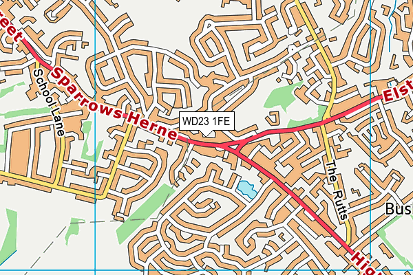 WD23 1FE map - OS VectorMap District (Ordnance Survey)