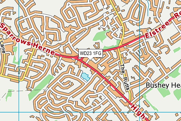 WD23 1FG map - OS VectorMap District (Ordnance Survey)