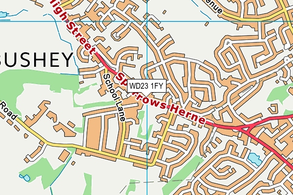 WD23 1FY map - OS VectorMap District (Ordnance Survey)
