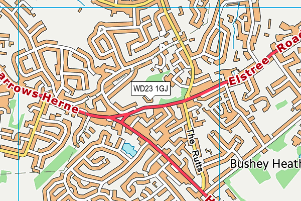 WD23 1GJ map - OS VectorMap District (Ordnance Survey)