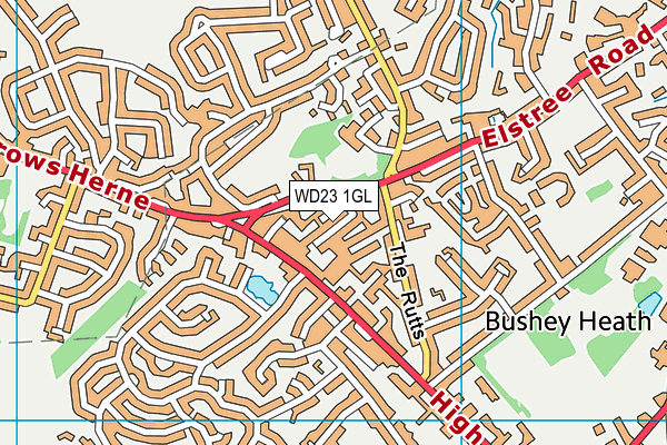 WD23 1GL map - OS VectorMap District (Ordnance Survey)