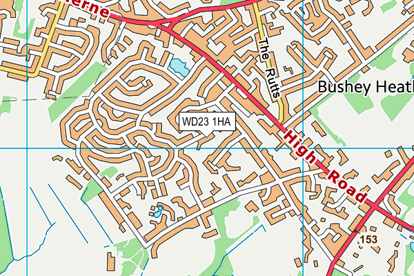 WD23 1HA map - OS VectorMap District (Ordnance Survey)