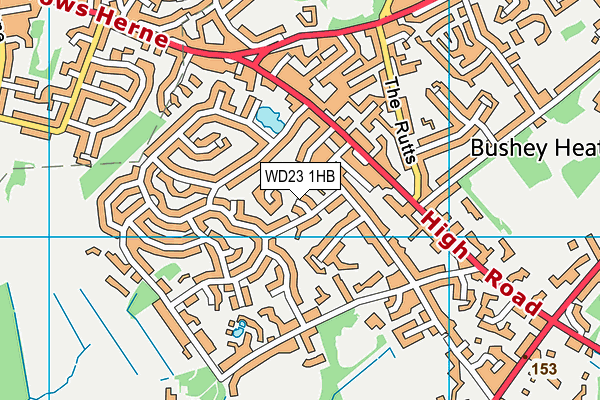WD23 1HB map - OS VectorMap District (Ordnance Survey)
