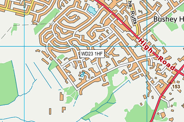 WD23 1HF map - OS VectorMap District (Ordnance Survey)