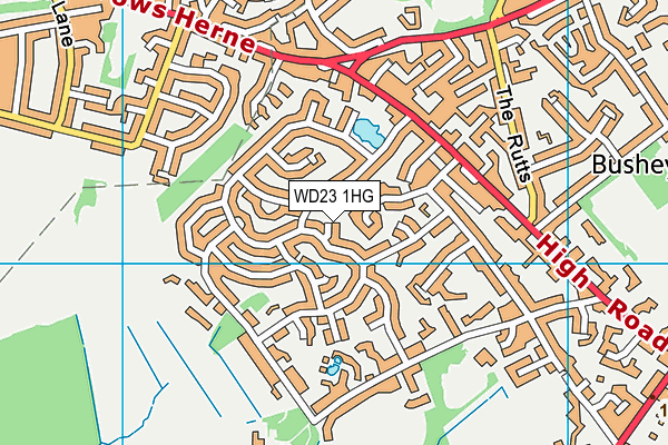 WD23 1HG map - OS VectorMap District (Ordnance Survey)
