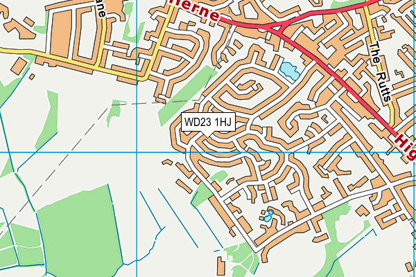 WD23 1HJ map - OS VectorMap District (Ordnance Survey)