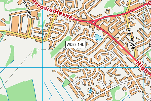 WD23 1HL map - OS VectorMap District (Ordnance Survey)
