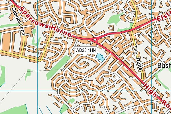 WD23 1HN map - OS VectorMap District (Ordnance Survey)
