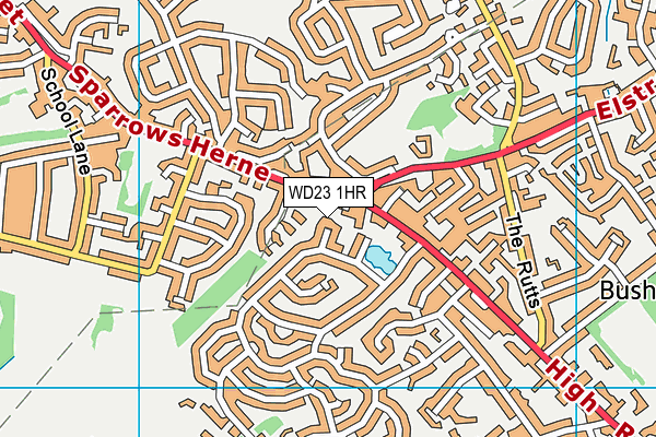 WD23 1HR map - OS VectorMap District (Ordnance Survey)