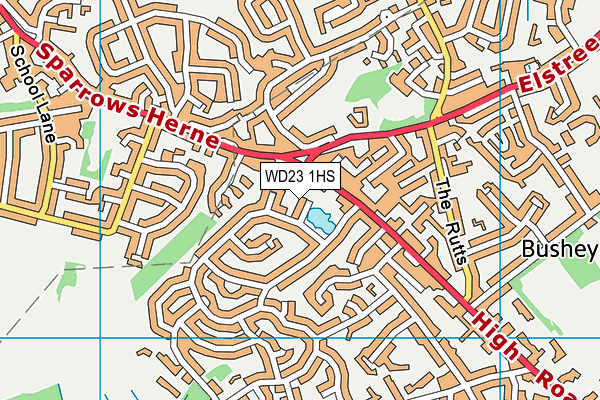 WD23 1HS map - OS VectorMap District (Ordnance Survey)
