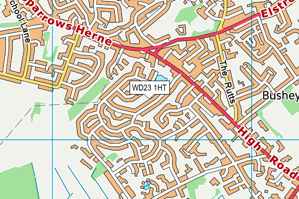 WD23 1HT map - OS VectorMap District (Ordnance Survey)