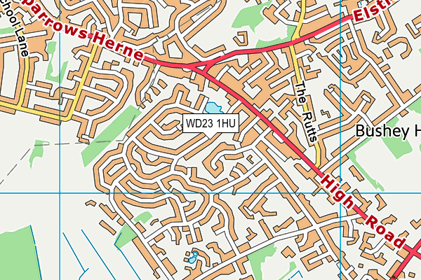 WD23 1HU map - OS VectorMap District (Ordnance Survey)