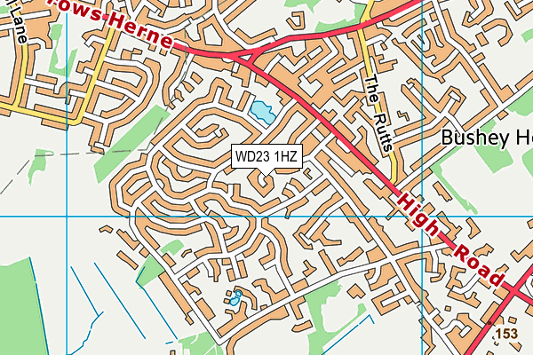WD23 1HZ map - OS VectorMap District (Ordnance Survey)