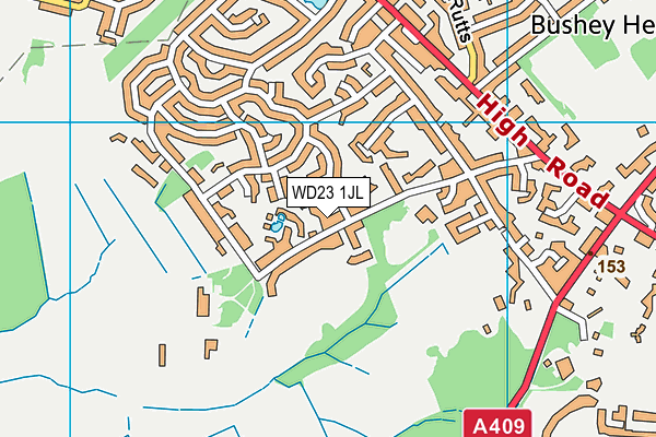 WD23 1JL map - OS VectorMap District (Ordnance Survey)