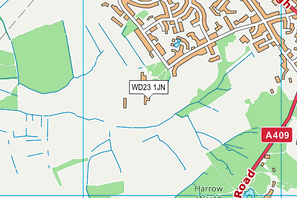 WD23 1JN map - OS VectorMap District (Ordnance Survey)