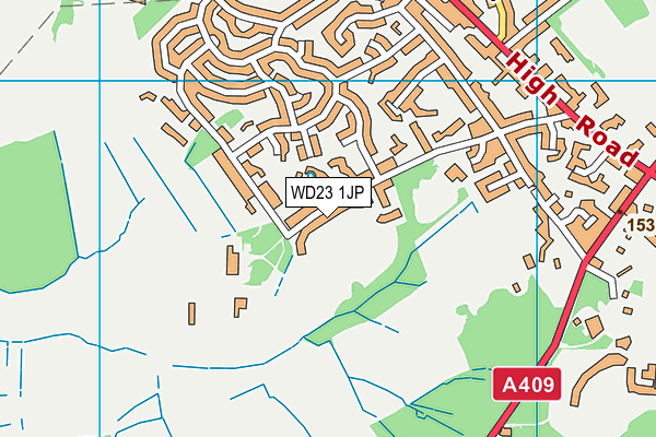 WD23 1JP map - OS VectorMap District (Ordnance Survey)