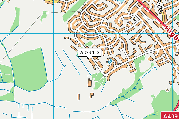 WD23 1JS map - OS VectorMap District (Ordnance Survey)